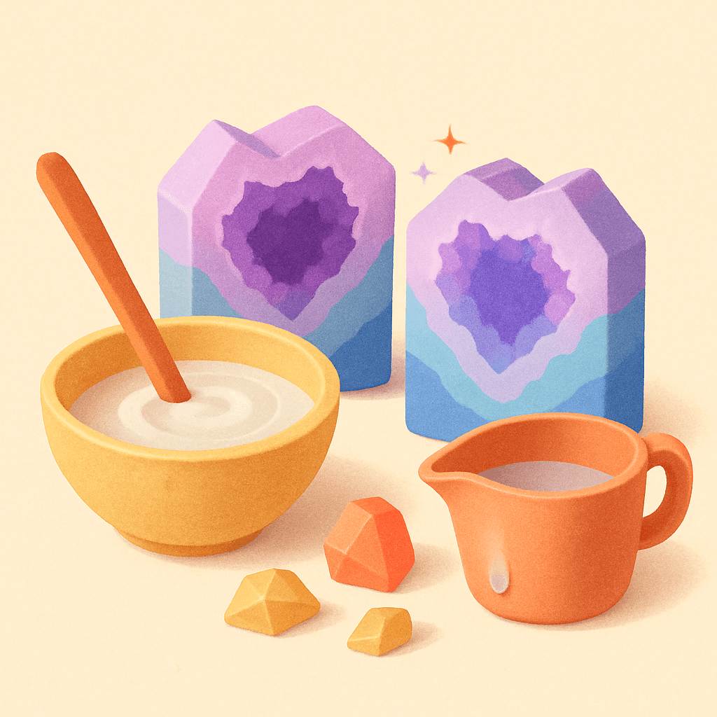 KiwiCo Crystal Geode Soapmaking Kit — soapmaking supplies and finished geode-style soap bars