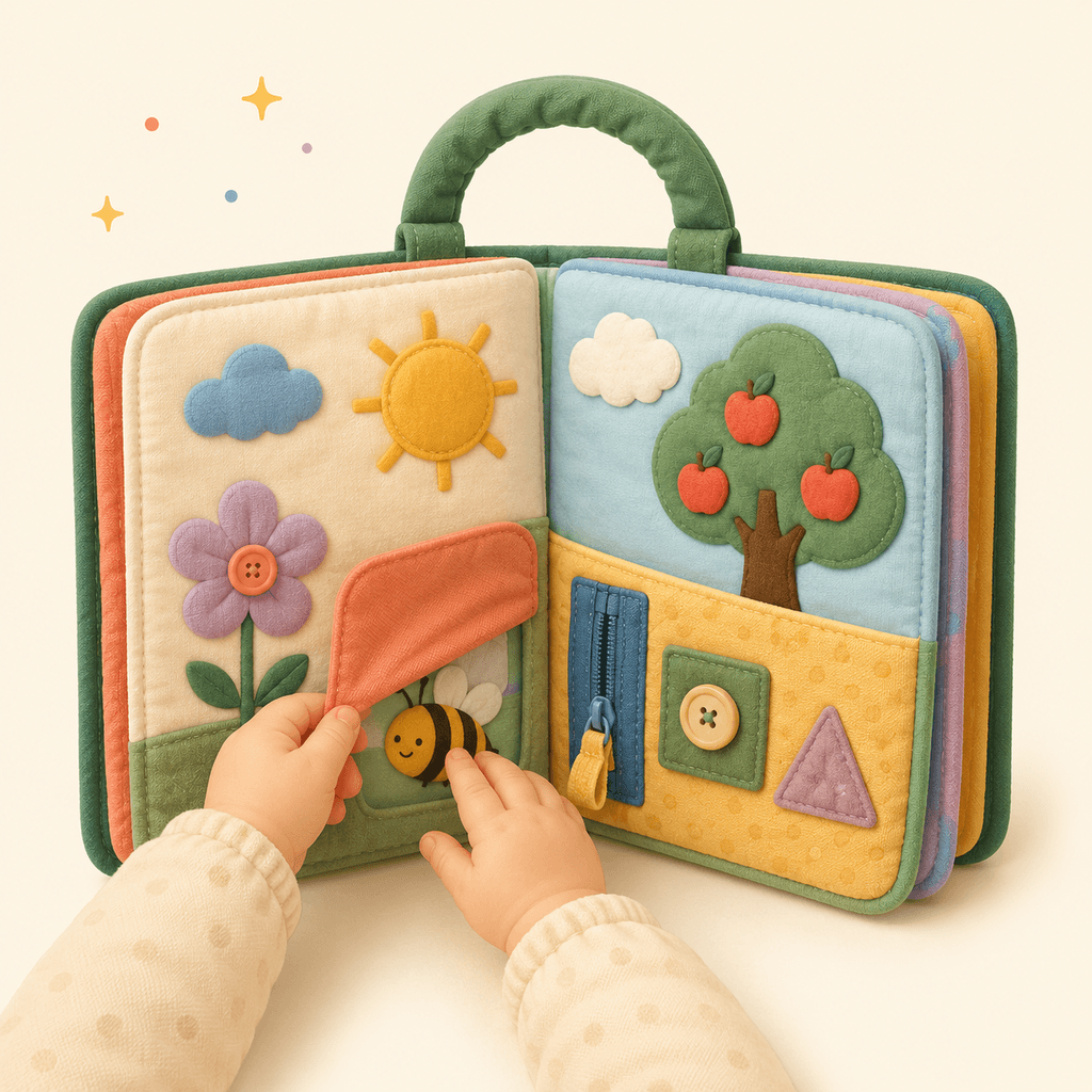 Melissa & Doug My First Activity Book — soft cloth book with textures and flaps